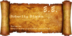 Boberity Blanka névjegykártya